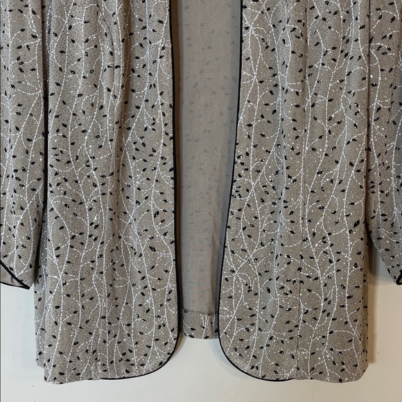 Alex Evenings Large Glitter Open Front Jacket. - Picture 5 of 9